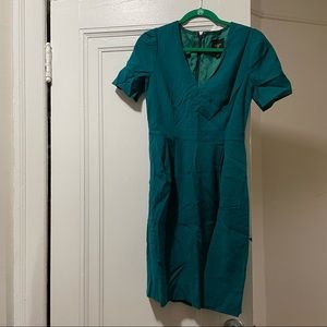 Jcrew Emerald Green Suiting Dress